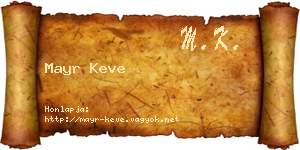 Mayr Keve névjegykártya